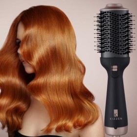 Kizzen Sèche-cheveux, 1200W, Air Brush, Styler, pour femmes, hommes et enfants, couleur noire
