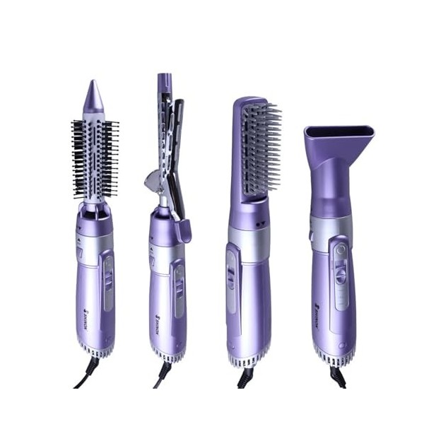 Airstyler 4 en 1 Brosse Soufflante Multistyler, Seche Cheveux Fer a Boucler Brosse Soufflante Brosse Lissante, Brosse à Air C