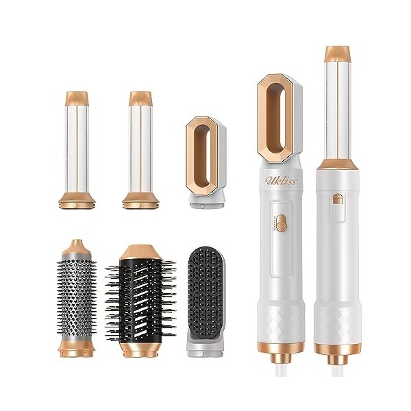 UKILSS 6 en 1 Hairstyler, Airstyler Set avec Air Auto-Wrap Fer à Friser, Aérographe, Sèche-cheveux Ionique, Brosses Coiffage,
