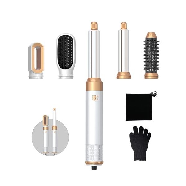 Air Styler 5 In 1 Hair Styler avec Seche Cheveux, Brosse Soufflante, Boucleur a Air, Brushing Brosse Soufflante, Brosse Lissa