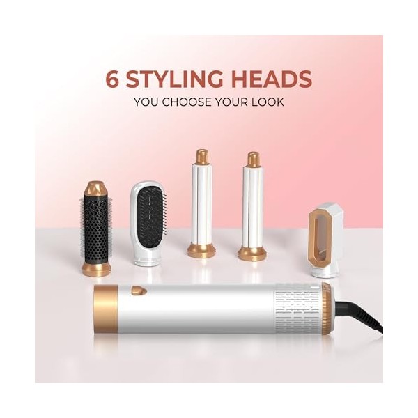 Air Styler 5 In 1 Hair Styler avec Seche Cheveux, Brosse Soufflante, Boucleur a Air, Brushing Brosse Soufflante, Brosse Lissa