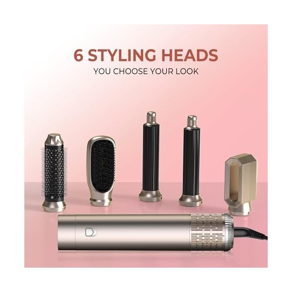 Air styler 5 en 1 magic twist cheveux Hair Styler Avec 5 Accessoires, Seche Cheveux, Fer a Boucler, Brosse Soufflante, Brosse