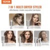 VEVOR Brosse Sèche-cheveux 7 en 1 Styler Multifonction Professionnel Ionique Air Chaud 110000 tr/min avec 2 Bigoudis à Enroul