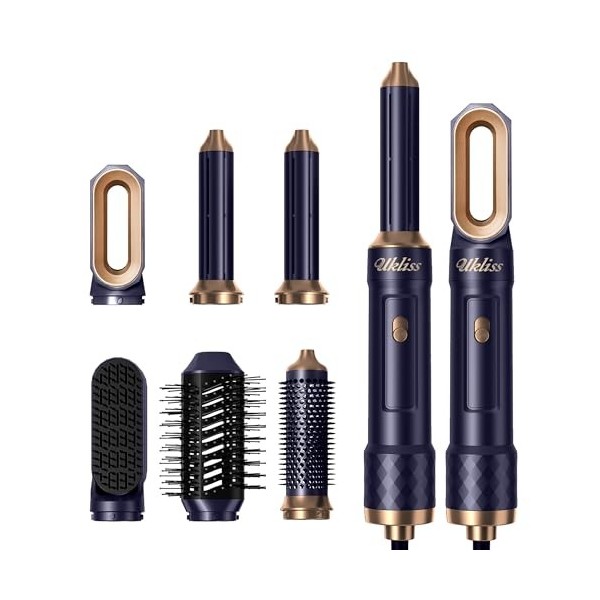 Airbrush 6 en 1, UKLISS Brosse Soufflante avec Boucleur A Air, Airbrush Cheveux, Seche Cheveux Boucleur, Brosse Souflante, Br