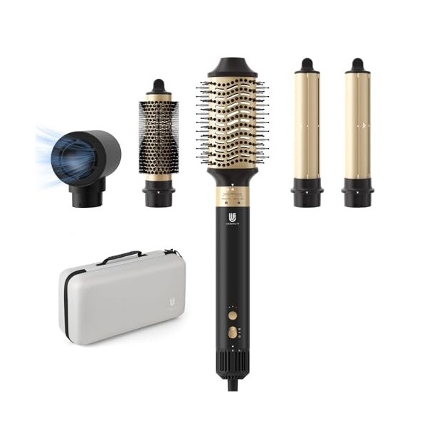 webeauty [5 en 1] Brosse Soufflante & Air Styler, [110 000 RPM] Sèche-cheveux Ionique Haute Vitesse, séchage rapide, avec bou