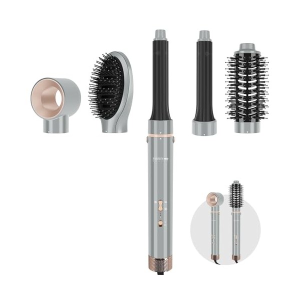 5 EN 1 Airtyler, PARWIN PRO BEAUTY Set de Brosse Soufflante, Sèche-Cheveux, 28mm Boucleur a Cheveux, Brosse Brushing Chauffan