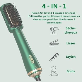 Fusion Air Dryer 4 in 1 brosse à air chaud - une technologie unique pour sécher, coiffer et soigner les cheveux plus rapideme