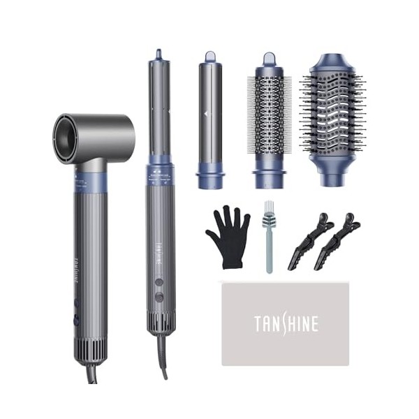 TANSHINE 7 en 1 Brosse Soufflante Air Styler, Sèche-cheveux Grande Vitesse Auto Hair Wrap Seche Cheveux Boucler, Brosse Lissa