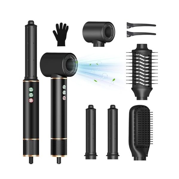 Air Styler Hair Styler avec 110000 TR/MIN 20m/s, 320 Millions dIons Seche Cheveux avec Fer A Boucler, Brosse Lissante, Bross