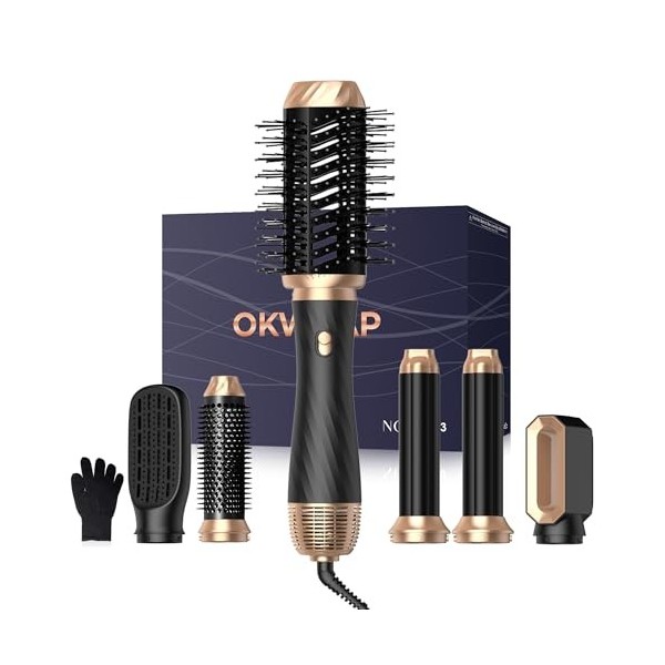 Magic Twist Cheveux Air Styler 5 en 1, Air Styler 110000 TR/MIM Seche Cheveux Avec Brosse Soufflante, 320 Million Ion Sèche C...