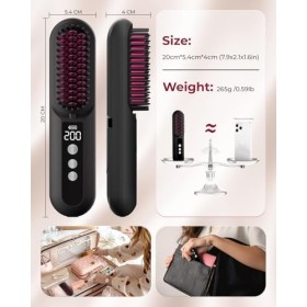 CARER SPARK Brosse Lissante Sans Fil Professionnelle, Brosse Lissante Portable Mini pour Voyage, 80 minutes dAutonomie Ultra