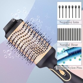 Brosse Soufflante, Brosse à Air Chaud, 5-en-1 Salon One-Step Sèche-Cheveux Volumisant, pour Dry, Volumiser, Straighten and St