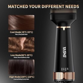 YASHE Brosse Soufflante, Brosse Chauffante 4 en 1 pour coiffeur, Chauffante Brosse Coiffante en céramique tourmaline 1200 W p