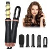 Unipampa Brosse Soufflante Air Styler set, Sèche-cheveux 1000W, Hair Styler Airstyler 5 en 1, Brosse Lissante Pour Cheveux, B