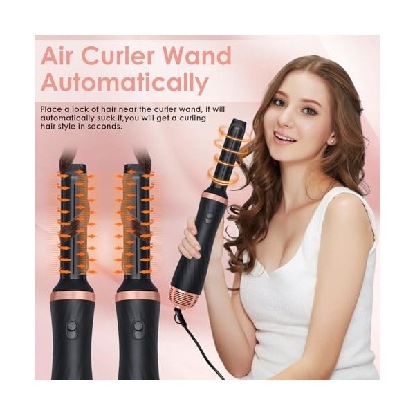 Unipampa Brosse Soufflante Air Styler set, Sèche-cheveux 1000W, Hair Styler Airstyler 5 en 1, Brosse Lissante Pour Cheveux, B