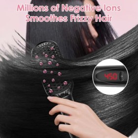 Brosse Lissante, Brosse Lissante Cheveux,Fer à Lisser Avec Peigne IntéGré, 120℃-210℃, Écran LCD, 20S Chauffe Rapide, Fers à L