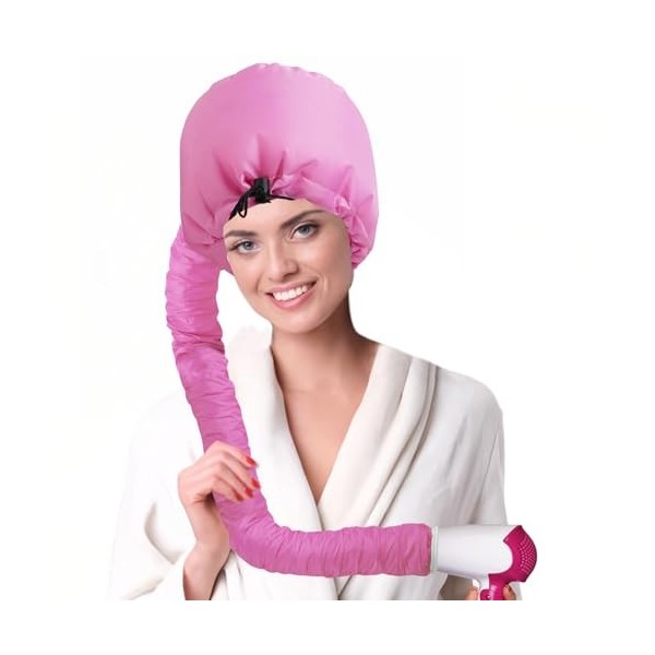 Grand bonnet chauffant pour casque, soin des cheveux réglable, doux amélioré pour un séchage rapide, extensible et longueur d