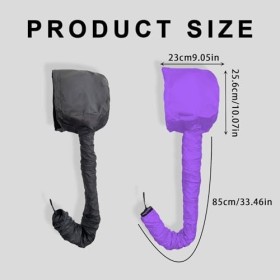 UILYNIU 2 Pcs Noir Violet Casque Seche Cheveux Bonnet Seche Cheveux Bonnet Chauffant Cheveux Soin Casque Chauffant Cheveux Sè