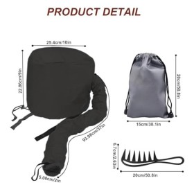 Bonnet Seche Cheveux Femme, Casque Seche Cheveux, Cheveux Secs Rapidement, Bonnet Cheveux Secs avec Peigne et Sac de Rangemen