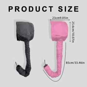 UILYNIU 2 Pcs Noir Rose Casque Seche Cheveux Bonnet Seche Cheveux Bonnet Chauffant Cheveux Soin Casque Chauffant Cheveux Sèch