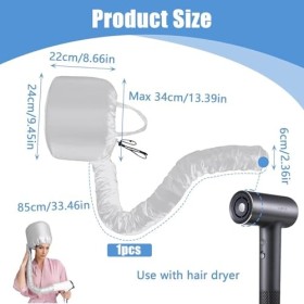 Bonnet de casque vapeur, grand bonnet chauffant réglable, doux, extensible et extensible, pour un séchage rapide