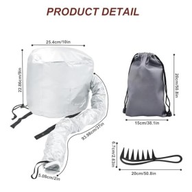 MUYAPAY Casque Seche Cheveux, Casque de Séchage pour Sèche-Cheveux, Casque Sèche, Sèche de Capot avec Sac à Cordon de Serrage
