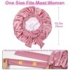 UieaMsio Bonnet de sommeil en soie pour femme - Réglable - Double face - Réglable - Double face, Poudré