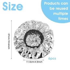 Aster Lot de 6 bonnets chauffants réutilisables en feuille daluminium pour traitement à lhuile chaude pour la teinture des 