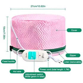 Bonnet de Soins Capillaires Bonnet Chauffant, Casque Chauffant Cheveux, Bonnet Chauffant pour Soins Capillaires, Température 