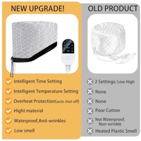 DEWEL Casque chauffant pour cheveux, 10 vitesses casque vapeur cheveux ajustable, Avec contrôle intelligent de la température