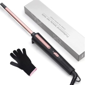 Curling Wand, 9mm Ceramic Hair Curler Wand with Adjustable Temperature for Long & Medium Hair, Professional Hair Curler with 