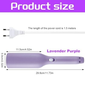 Dhqkqg Fer à Boucler, 32mm Fer à Boucler French Wave, Cheveux avec 4 Réglages de Température, Anti-Brûlure Fer a Friser, Fers