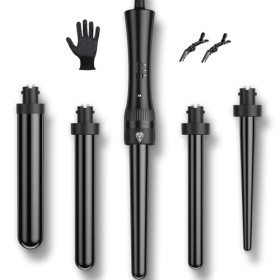 Pince à friser pour cheveux longs 9 mm-32 mm 5 en 1 Corps en céramique PTC LCD 180 °C et 210 °C Contrôle de la température Mu