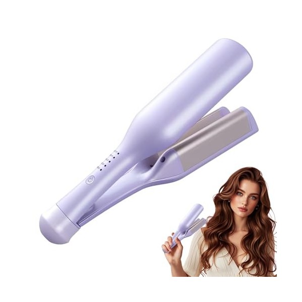 ADDLIVE Fer à Onduler, 32mm Waver Fer à Onduler, Fer à Onduler Wavy, En forme de V fer à Friser avec 5 Températures Réglables