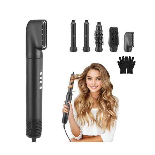 Airstyler 5 en 1 - Fer à friser multifonction - Sèche-cheveux ionique - 110 000 tr/min - 1200 W - Fer à friser automatique - 