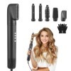 Airstyler 5 en 1 - Fer à friser multifonction - Sèche-cheveux ionique - 110 000 tr/min - 1200 W - Fer à friser automatique - 
