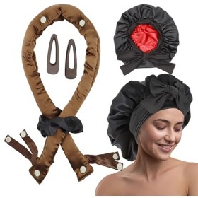 Nouveau fer à friser sans chaleur en satin - 3 façons de boucler les cheveux, boucles sans chaleur pendant la nuit r avec bon