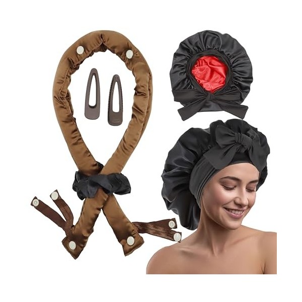 Nouveau fer à friser sans chaleur en satin - 3 façons de boucler les cheveux, boucles sans chaleur pendant la nuit r avec bon