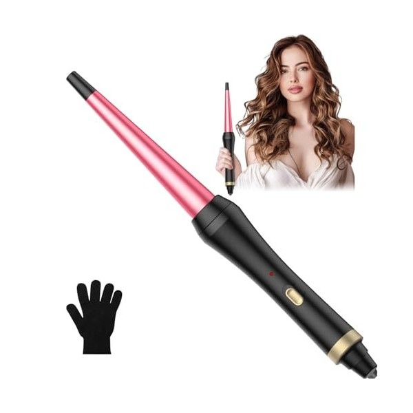 Fer à Boucler Cheveux Court, Mini Boucleur a Cheveux 25mm, Fer a Boucler de Voyage, 5 Temperature Réglable 120-200 ℃,Chauffag