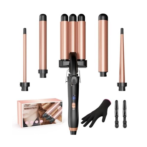 BESTOPE MIX Boucleur 3 Tete Fer a Boucler-[22mm] Boucleur a Cheveux en Céramique Fer à Friser 2 Températures, Fer a Onduler C