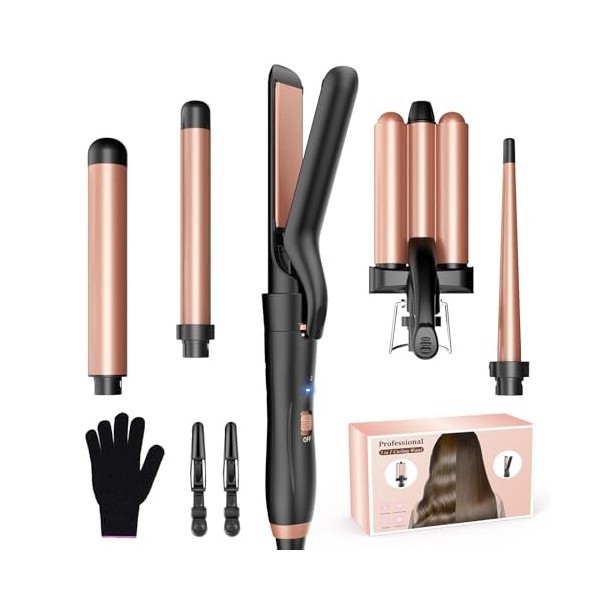 BESTOPE MIX Boucleur 3 Tete Fer a Boucler-[22mm] Boucleur a Cheveux en Céramique Fer à Friser 2 Températures, Fer a Onduler C