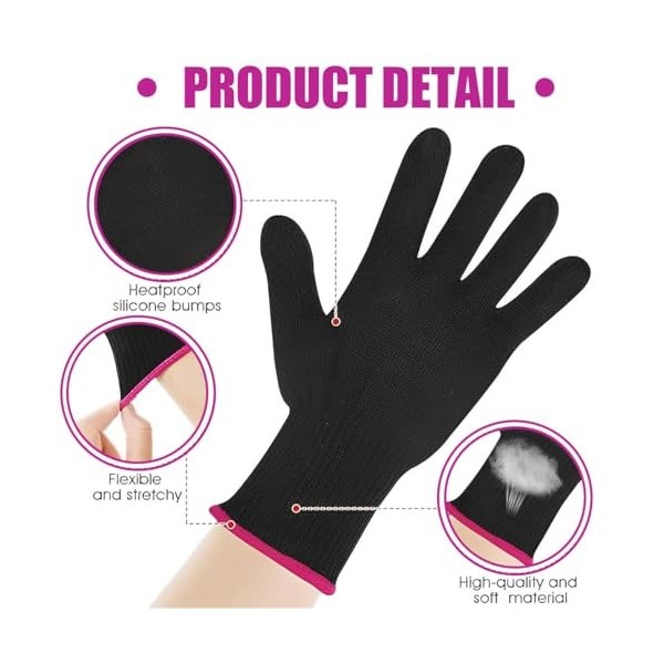 UEAVOID 1 PCS Gants résistants à la chaleur, protection contre la chaleur doux pour les outils de chauffage des cheveux, Salo