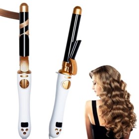 Großcat Fer à friser Automatique, 25 mm Fers à Boucler 14 Réglages de Chaleur Cordon dalimentation Rotatif à 360° Céramique 