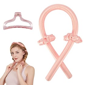 DULKET Bandeau à friser sans chaleur en éponge haute résilience pour cheveux longs et moyens, ruban à boucler, avec pince à c