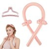 DULKET Bandeau à friser sans chaleur en éponge haute résilience pour cheveux longs et moyens, ruban à boucler, avec pince à c
