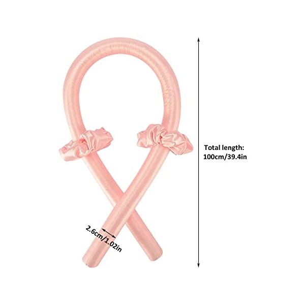 DULKET Bandeau à friser sans chaleur en éponge haute résilience pour cheveux longs et moyens, ruban à boucler, avec pince à c
