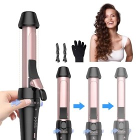 Fer à Friser Grandes Boucles, Fer à Friser 3 en 1 26mm/30mm/36mm, Fer à Friser Pour Cheveux Courts et Cheveux Longs, Anneau R