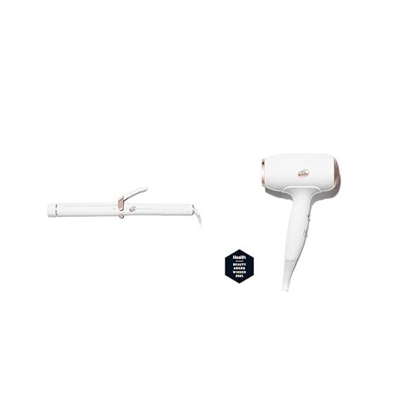 T3 Single Pass Curl Fer à Boucler Professionnel et à Onduler en à Cylindre Long + T3 Fit Sèche cheveux Professionnel Ionique 