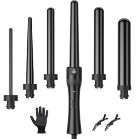 Fer à Friser 6 en 1, 180°C - 210°C Température Réglable, 60S Chauffage Rapide, ELEHOT-Store Fer à Boucler Professionnel Multi