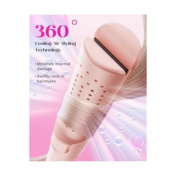 Wavytalk Fer à lisser, Airflow Styler avec de lair de refroidissement à 360° pour fixer les boucles plus rapidement, Lisseur